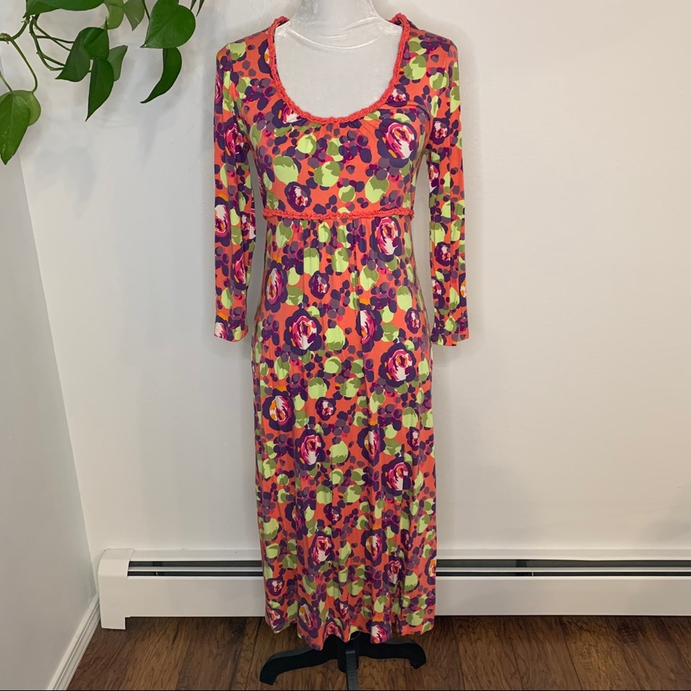 Boden Ruffled Scoop Neck Dress.